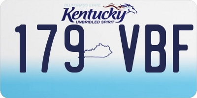 KY license plate 179VBF