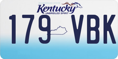 KY license plate 179VBK
