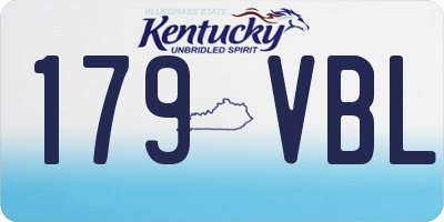 KY license plate 179VBL