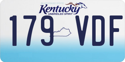 KY license plate 179VDF