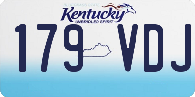 KY license plate 179VDJ