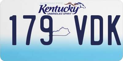 KY license plate 179VDK