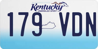 KY license plate 179VDN