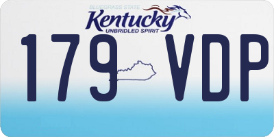 KY license plate 179VDP