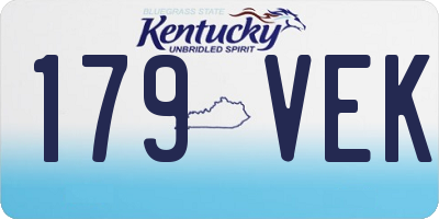 KY license plate 179VEK