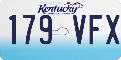 KY license plate 179VFX