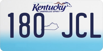 KY license plate 180JCL