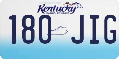 KY license plate 180JIG