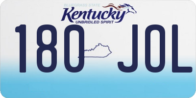 KY license plate 180JOL