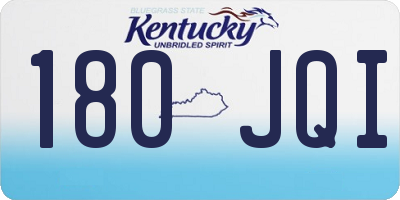 KY license plate 180JQI