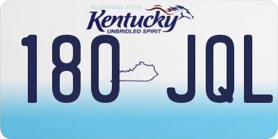 KY license plate 180JQL