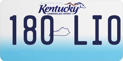 KY license plate 180LIO