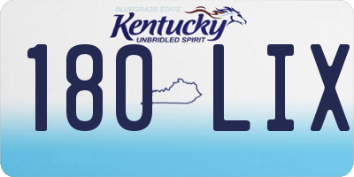 KY license plate 180LIX