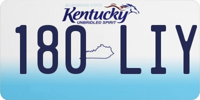 KY license plate 180LIY