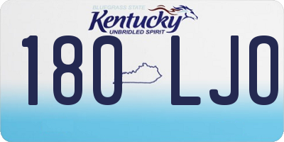 KY license plate 180LJO