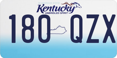KY license plate 180QZX