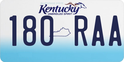 KY license plate 180RAA