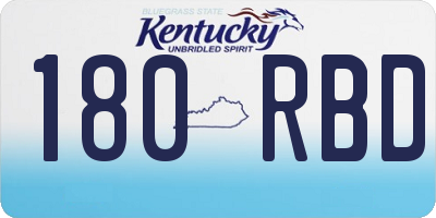 KY license plate 180RBD