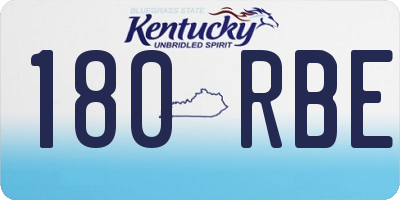 KY license plate 180RBE