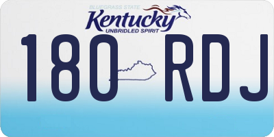 KY license plate 180RDJ