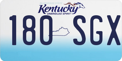 KY license plate 180SGX
