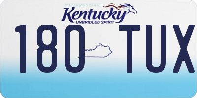 KY license plate 180TUX