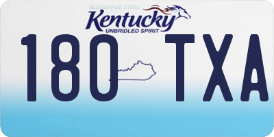 KY license plate 180TXA