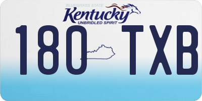 KY license plate 180TXB