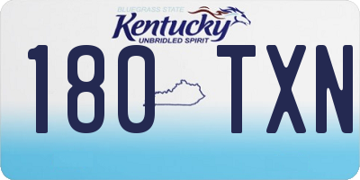 KY license plate 180TXN
