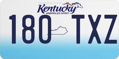KY license plate 180TXZ