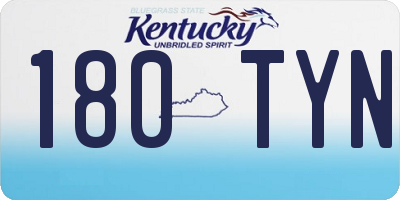 KY license plate 180TYN