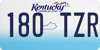 KY license plate 180TZR