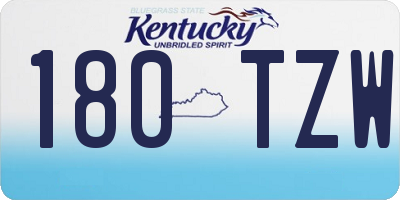 KY license plate 180TZW