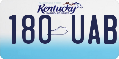 KY license plate 180UAB