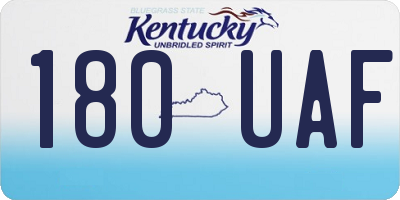 KY license plate 180UAF