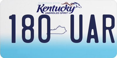 KY license plate 180UAR