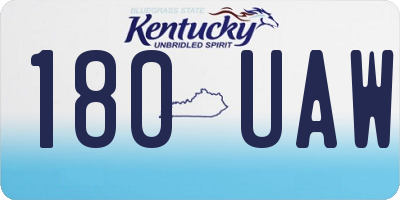 KY license plate 180UAW