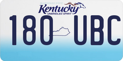 KY license plate 180UBC