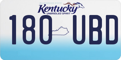 KY license plate 180UBD