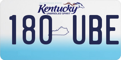 KY license plate 180UBE