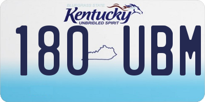 KY license plate 180UBM