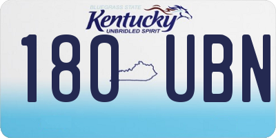 KY license plate 180UBN