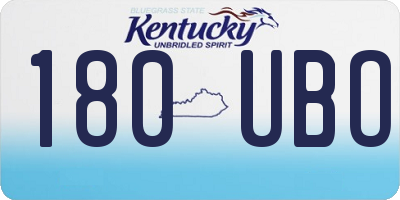KY license plate 180UBO