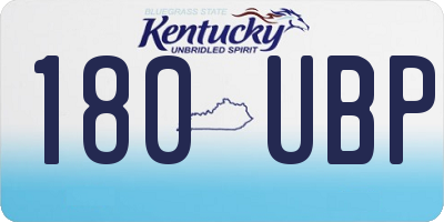 KY license plate 180UBP