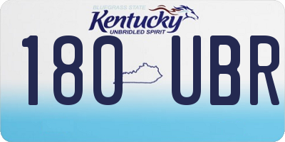 KY license plate 180UBR