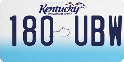 KY license plate 180UBW