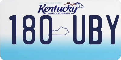 KY license plate 180UBY