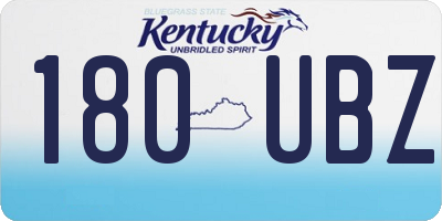 KY license plate 180UBZ