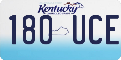 KY license plate 180UCE