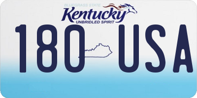 KY license plate 180USA